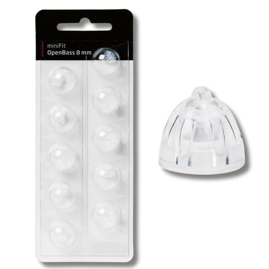 Minifit OpenBass Dome for Oticon and Bernafon hearing aids, pack of 100 pcs (10 x 10 pcs)
