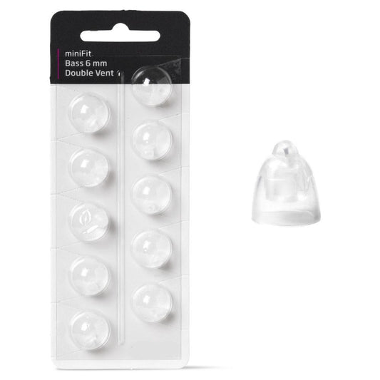 Minifit Bass Dome, Double Vent, for Oticon and Bernafon hearing aids, pack of 100 pcs (10 x 10 pcs)