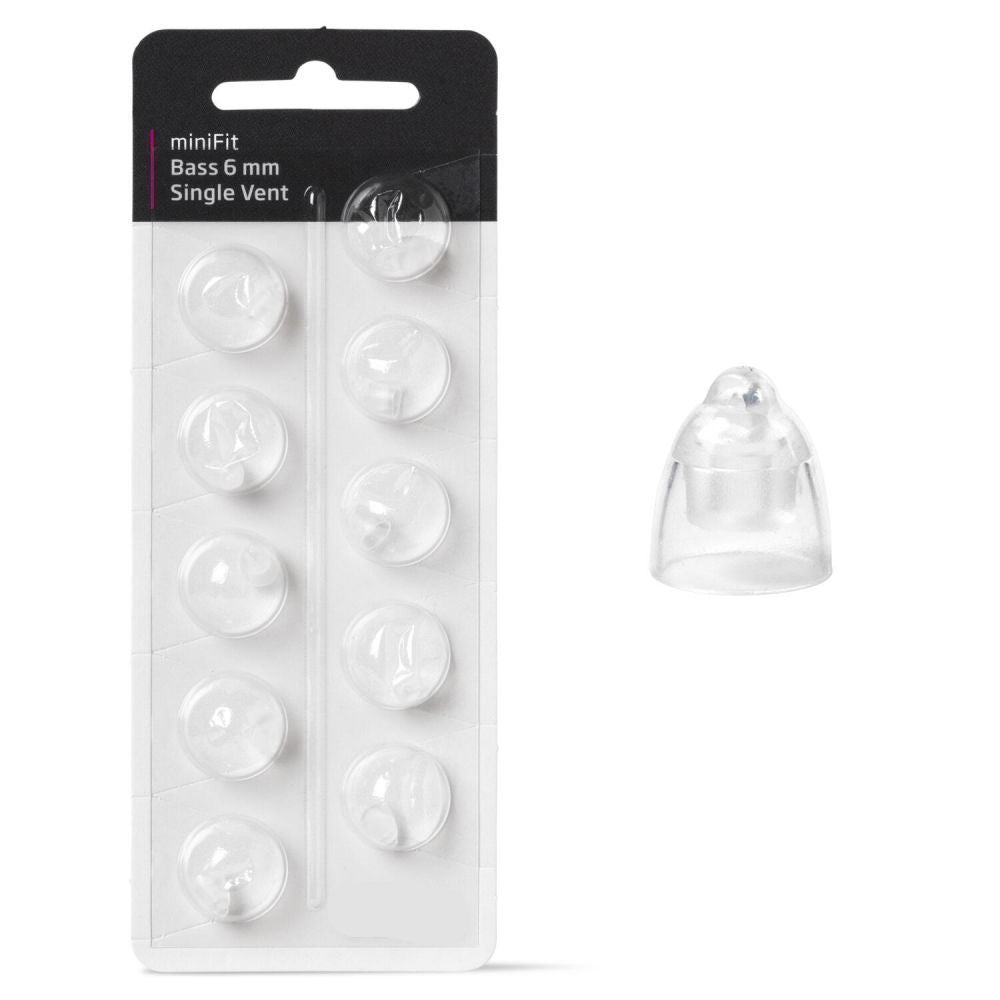 Minifit Bass Dome, One Vent 8mm, for Oticon and Bernafon hearing aids, pack of 100 pcs (10 x 10 pcs)
