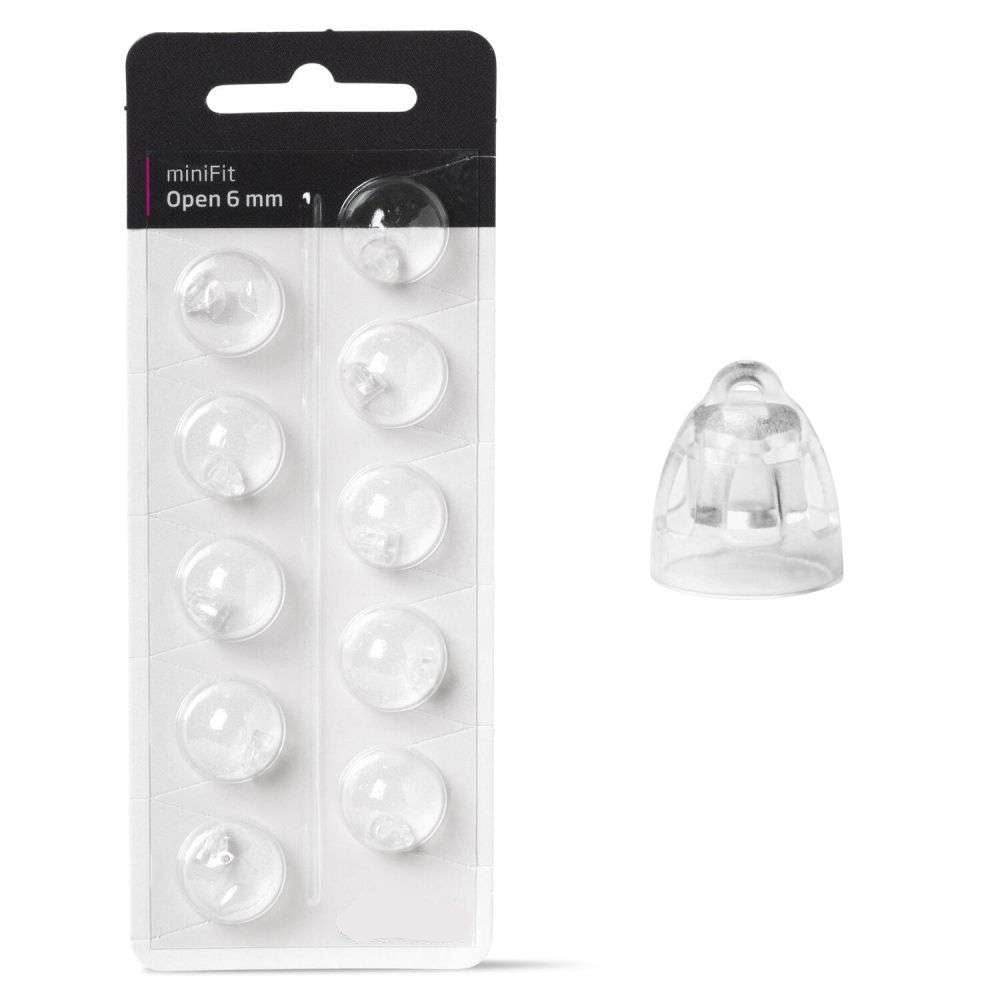 Minifit Open Dome for Oticon and Bernafon hearing aids, pack of 100 pcs (10 x 10 pcs)